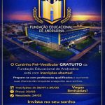 CURSINHO PRÉ-VESTIBULAR GRATUITO: INSCRIÇÕES ABERTAS