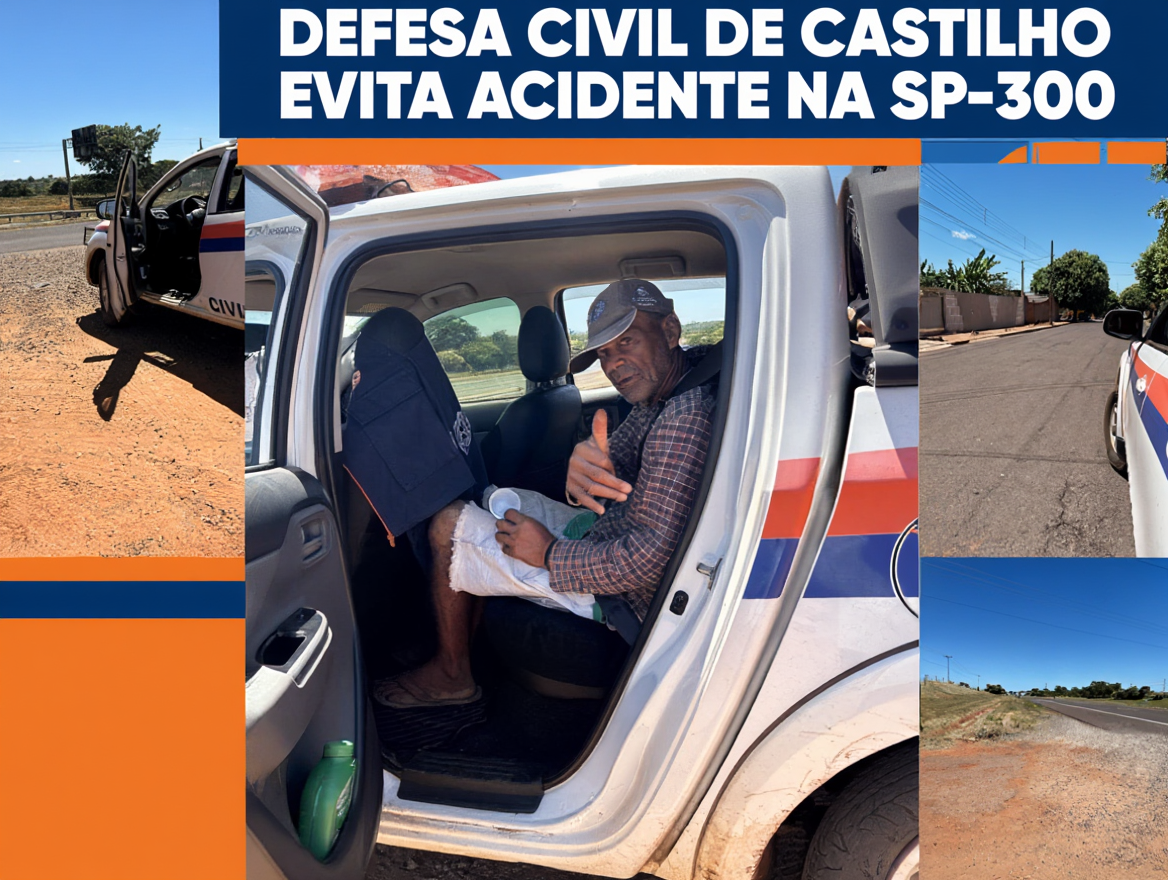 DEFESA CIVIL DE CASTILHO EVITA ACIDENTE NA SP-300 EM 1 AÇÃO PREVENTIVA