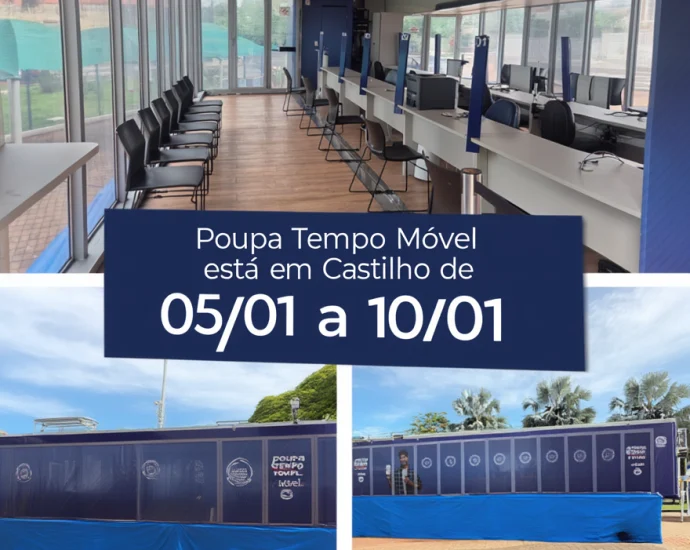 POUPA TEMPO CASTILHO SP TRAZ 6 DIAS DE ATENDIMENTO ITINERANTE NA PRAÇA CENTRAL