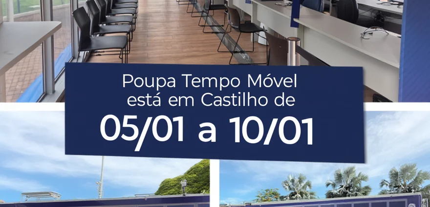 POUPA TEMPO CASTILHO SP TRAZ 6 DIAS DE ATENDIMENTO ITINERANTE NA PRAÇA CENTRAL