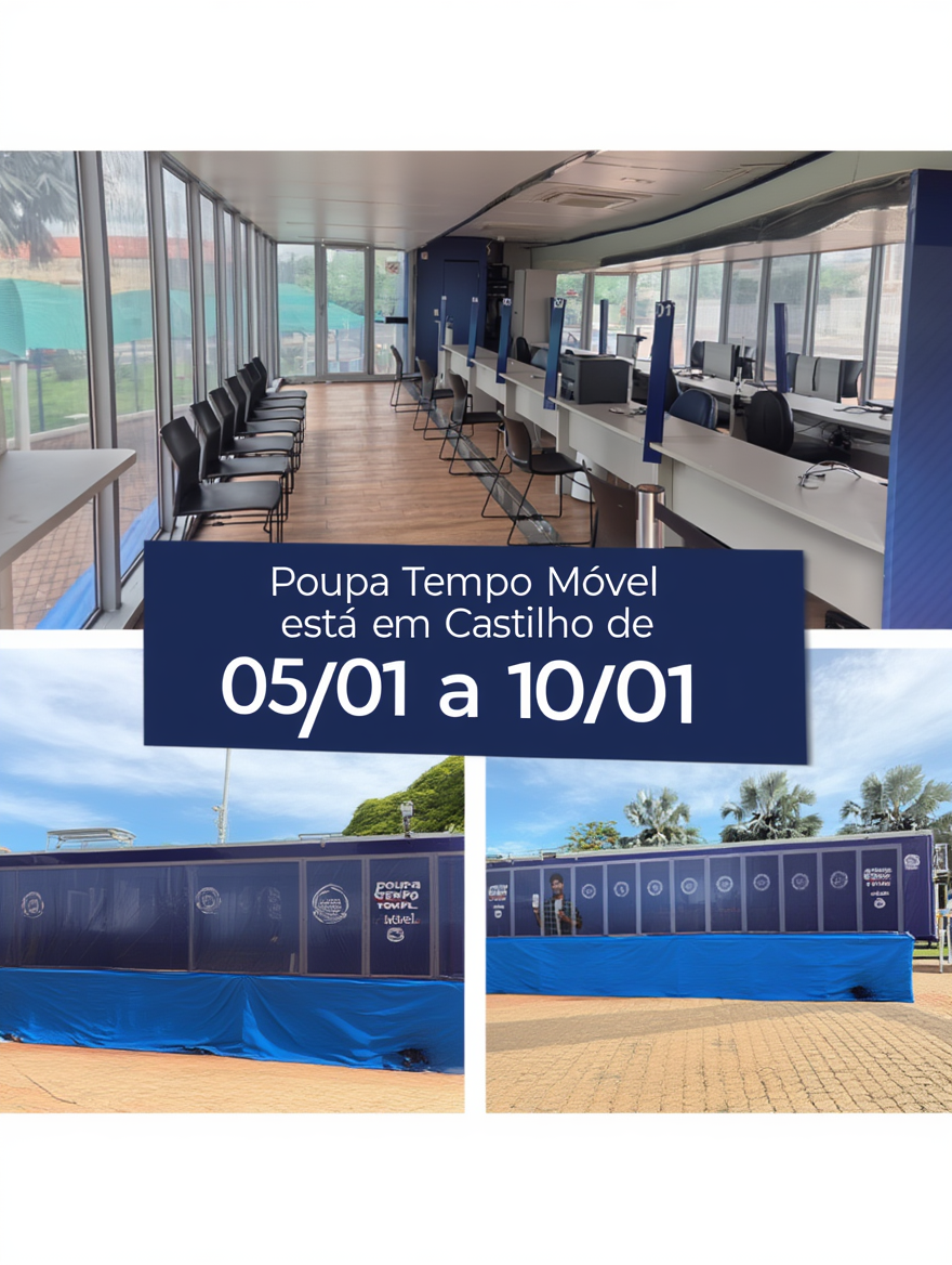 POUPA TEMPO CASTILHO SP TRAZ 6 DIAS DE ATENDIMENTO ITINERANTE NA PRAÇA CENTRAL