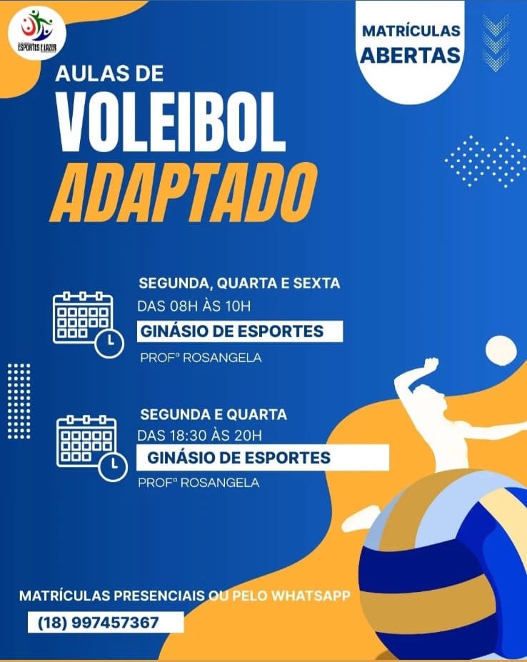 VÔLEI ADAPTADO: INSCRIÇÕES ABERTAS EM MIRANDÓPOLIS