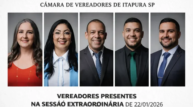 CAMARA DE VEREADORES DE ITAPURA SP REALIZA SESSÃO EXTRAORDINÁRIA EM 22/01/2026