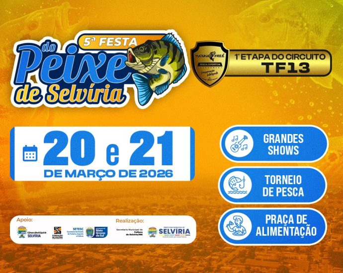 5ª Festa do Peixe de Selvíria Anuncia Etapa do Tucuna Free e Atrações Musicais