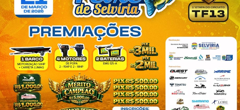 Inscrições Abertas para o Tucuna Free na 5ª Festa do Peixe em Selvíria