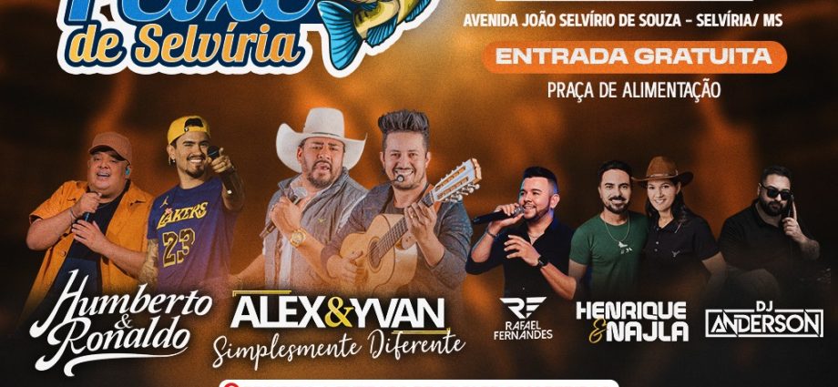 5ª Festa do Peixe de Selvíria contará com Humberto e Ronaldo e Alex e Yvan