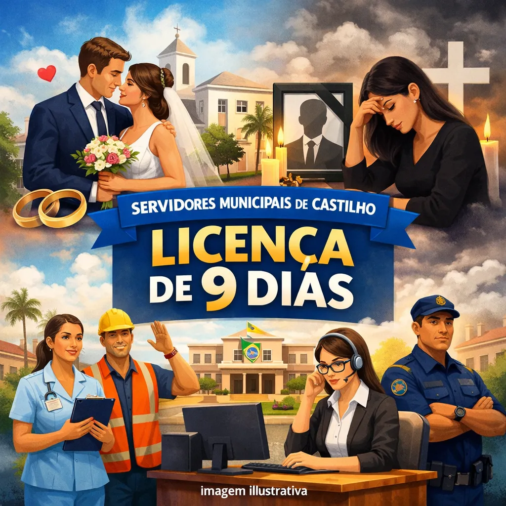 SERVIDORES MUNICIPAIS DE CASTILHO GANHAM LICENÇA DE 9 DIAS EM 2 SITUAÇÕES