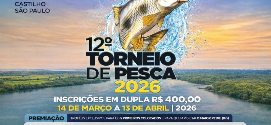 TORNEIO DE PESCA EM CASTILHO TEM INSCRIÇÕES ABERTAS