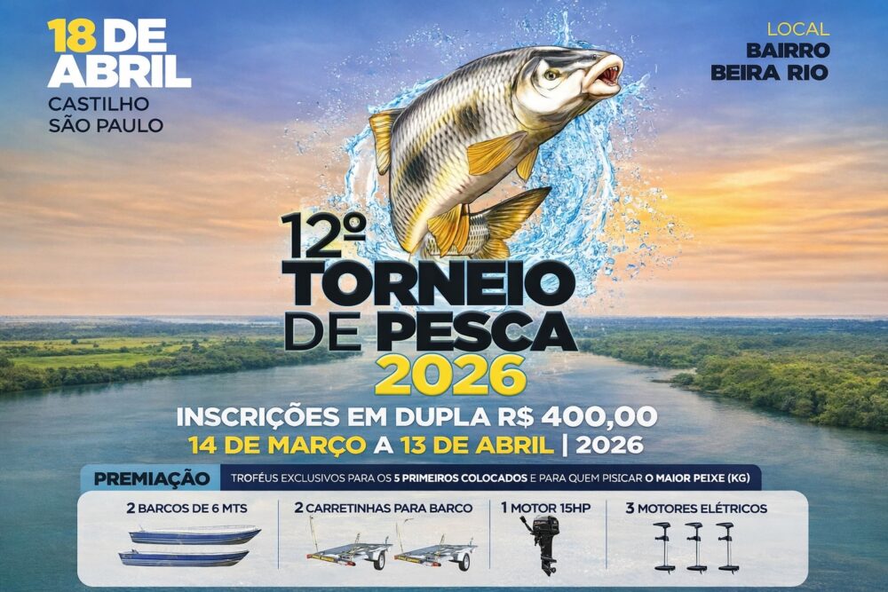 TORNEIO DE PESCA EM CASTILHO TEM INSCRIÇÕES ABERTAS