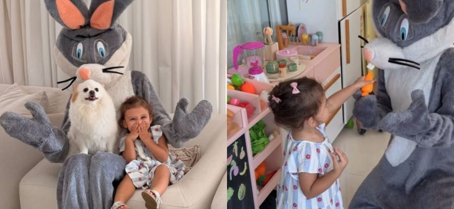 Amanda Kimberlly Surpreende Filha com Fantasia de Coelho da Páscoa