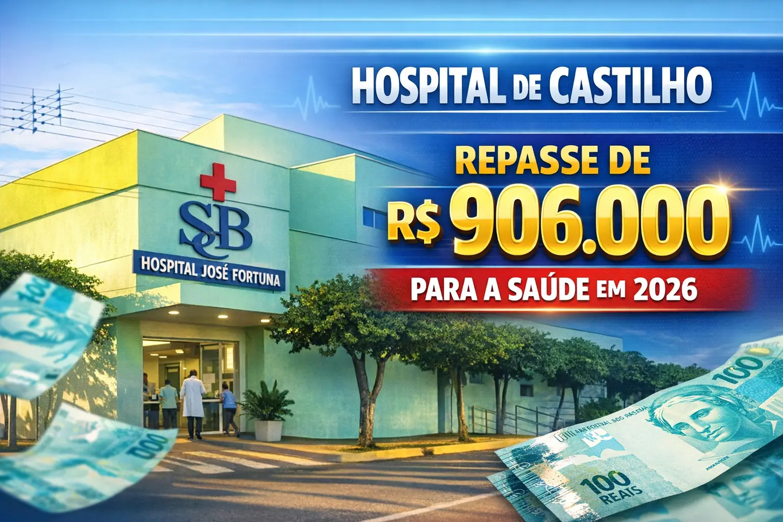 HOSPITAL DE CASTILHO RECEBE REPASSE DE R$ 906 MIL EM 2026