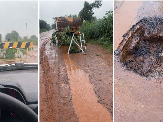 BURACO NA ESTRADA DA GRAÇA EM CASTILHO GERA ALERTA A MOTORISTAS
