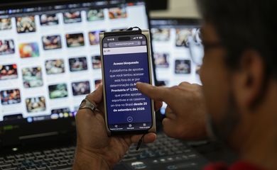 Brasília (DF), 06/10/2026 - Site do governo comunica o bloqueio de plataformas de apostas que operam no país. Foto: Joédson Alves/Agência Brasil