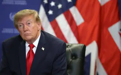 US President Donald Trump looks on during a meeting with Britain's Prime Minister Andy Burnham on the sidelines of the 81st United Nations General Assembly, in New York City, US, September 22, 2026. REUTERS/Toby Melville/Pool