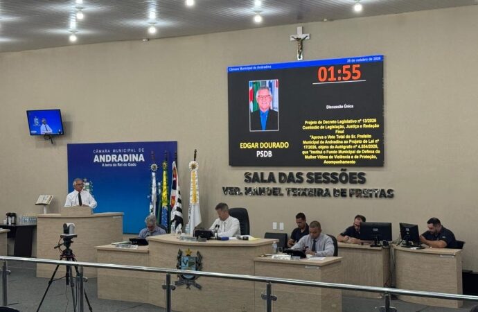 Câmara de Andradina realiza 36ª sessão ordinária na terça-feira com quatro itens na pauta