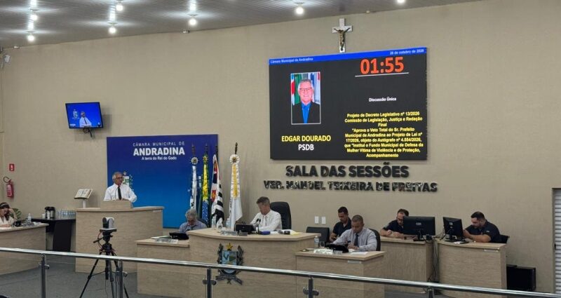 Câmara de Andradina realiza 36ª sessão ordinária na terça-feira com quatro itens na pauta