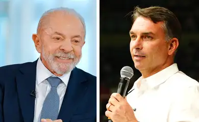 Os candidatos a presidência da república 2026 Lula e Flávio Bolsonaro . Foto: Lula Oficial e Charles Vieira/Campanha Flávio Bolsonaro
