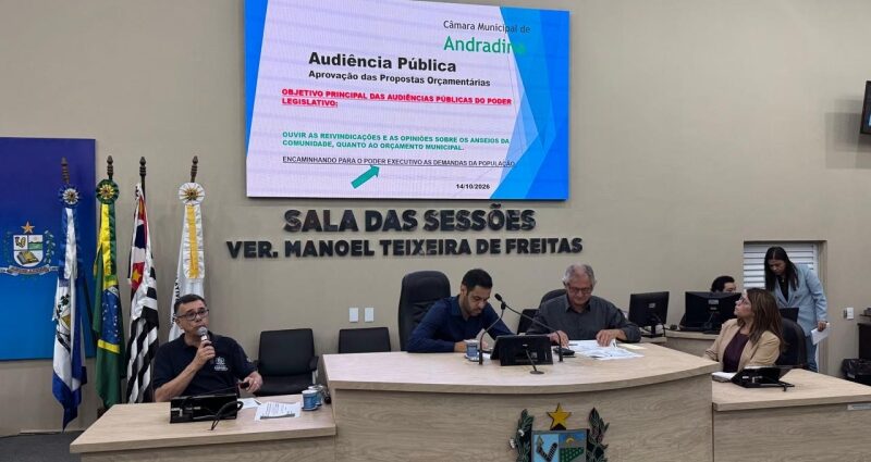 Audiência pública debate LOA de 2027, estimada em R$ 369,7 milhões, em Andradina
