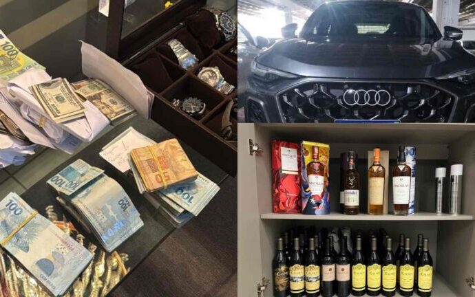 Operação da PF no TCE-MT apreende carros importados, relógios de luxo e euros; ação ocorreu em MS