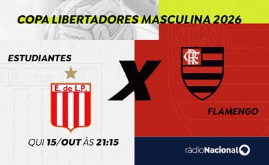 Brasília (DF), 13/10/2026 - Rádio Nacional transmite Estudiantes X Flamengo pela semifinal da Libertadores Arte Marketing/EBC