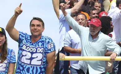 Rio de Janeiro (RJ), 24/10/2026 - Candidatos à Presidência da República, Flávio Bolsonaro e Luiz Inácio Lula da Silvz, durante atos das Eleições 2026. Foto: Tomaz Silva/Agência Brasil