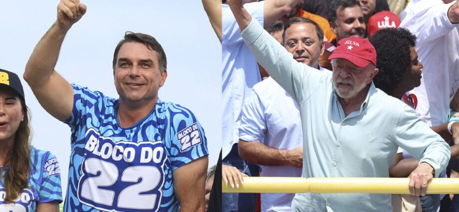Flávio Bolsonaro e Lula reúnem apoiadores no último dia de campanha