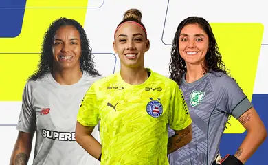 Finalistas à categoria goleira do Prêmio TV Brasil Petrobras Para Elas - Carlinha (São Paulo), Yanne (bahia), SandY (América-MG), Finalistas, prêmio, Para Elas - 2026