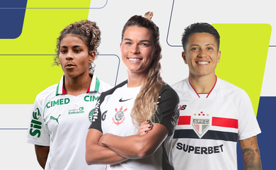 Raissa Bahia (Palmeiras),Tamires (Corinthians), e Bia Menezes (São Paulo) são finalistas na categoria lateral-esquerda ao Prêmio TV Brasil Petrobras Para Elas 2026