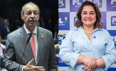 Brasília (DF), 04/10/2026 - Candidatos ao governo do Amazonas. Omar Aziz, Maria do Carmo Seffair. Foto: Arte/Agência Brasil