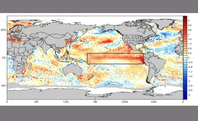 Brasília (DF), 18/06/2026 – EL NIÑO NO OCEANO. Ilustração Nottus/Divulgação