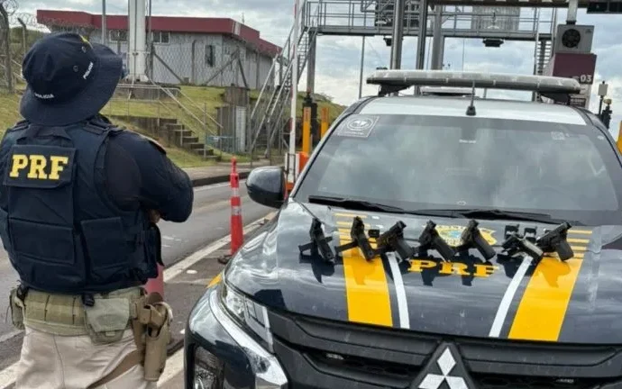 PRF apreende sete pistolas na BR-386, em Fontoura Xavier