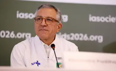 Rio de Janeiro (RJ), 27/07/2026 – Pronunciamento à imprensa do ministro da Saúde, Alexandre Padilha, na abertura da 26° Conferência Internacional de AIDS. Foto: Fernando Frazão/Agência Brasil