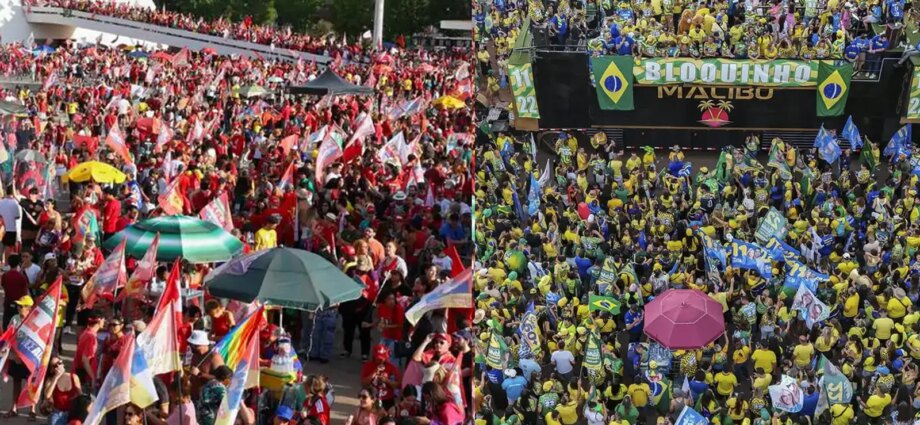 Atos de Lula e Flávio Bolsonaro reúnem apoiadores a 2 km de distância em Brasília