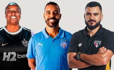 Fabi Guedes (Atlético-MG), Felipe Freitas (Bahia) e Thiago Viana (São Paulo) são finalistas ao Prêmio TV Brasil Petrobras na categoria melhor técnico - 2026
