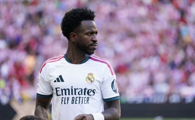 Soccer Football - LaLiga - Atletico Madrid v Real Madrid - Riyadh Air Metropolitano, Madrid, Spain - September 20, 2026 Real Madrid's Vinicius Junior before the match REUTERS/Ana Beltran