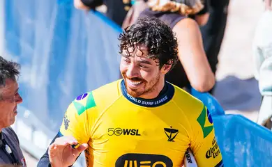 SUPERTUBOS, PENICHE, PORTUGAL - OCTOBER 16: WSL Champion Yago Dora of Brazil after surfing in Heat 5 of Round Two at the MEO Rip Curl Pro Portugal on October 16, 2026 at Supertubos, Peniche, Portugal. (Photo by Damien Poullenot/World Surf League)